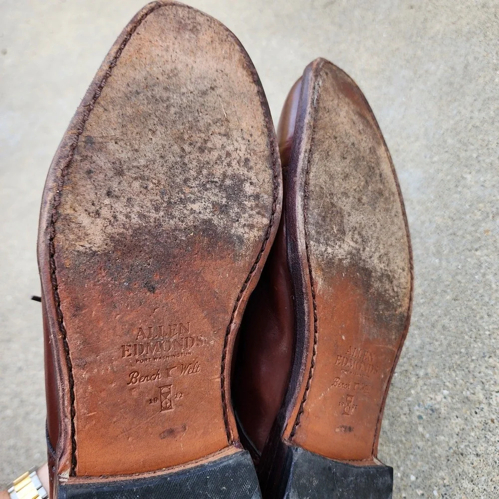 ALLEN EDMONDS CLARKSTON - Mens 12 D - Brown Derby Brogue USA Dress Shoes Preppy